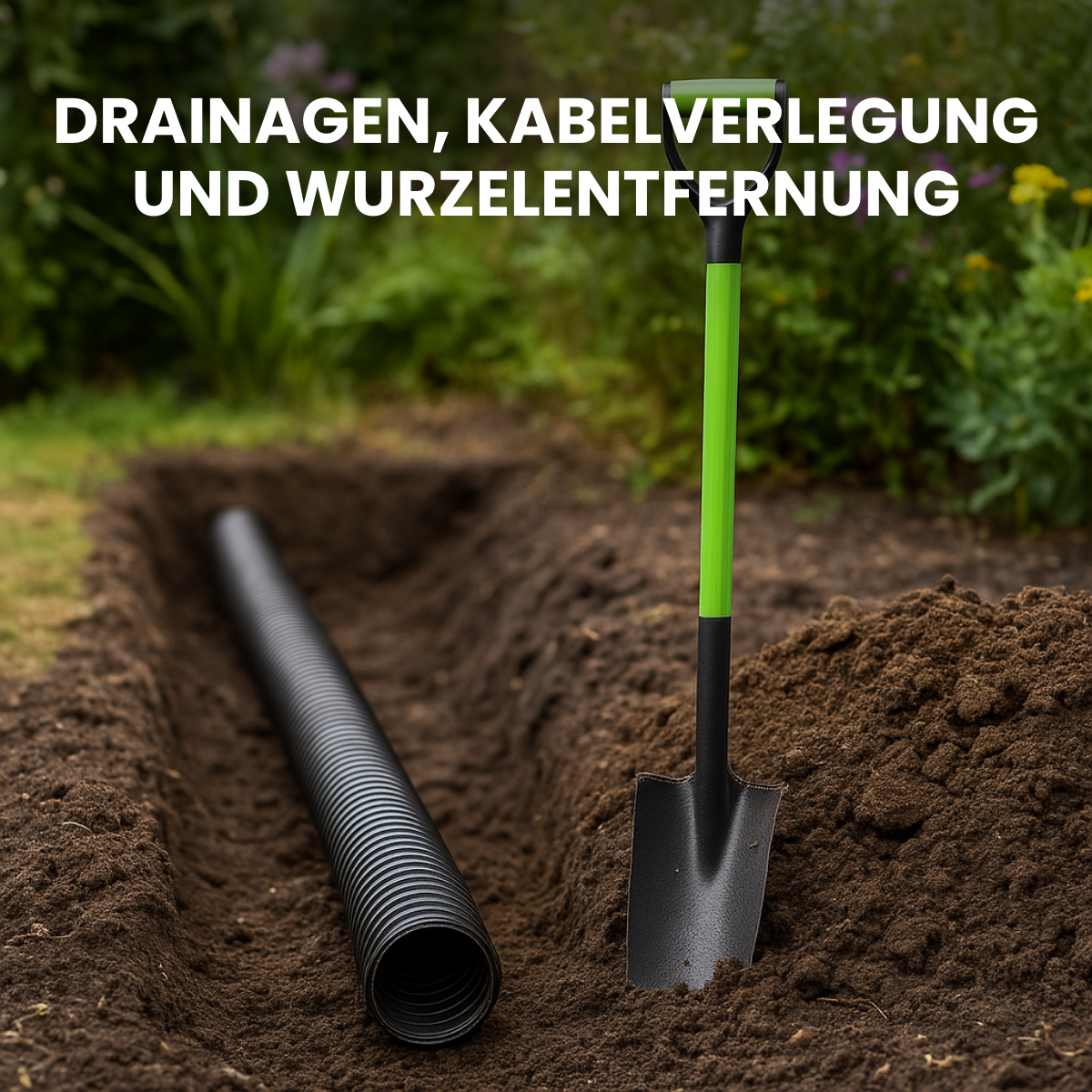Drainagespaten mit Glasfaserstiel