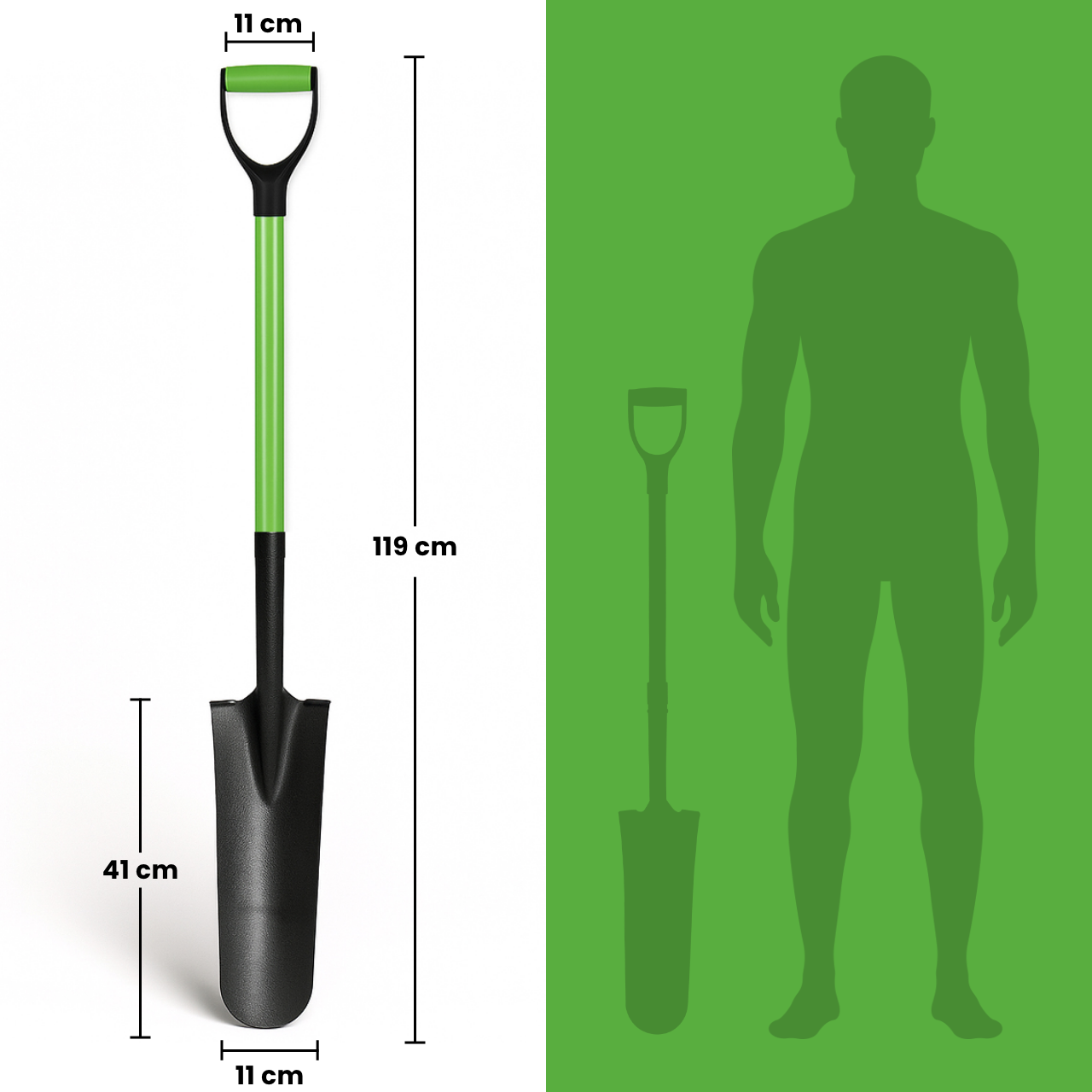 Drainagespaten mit Glasfaserstiel