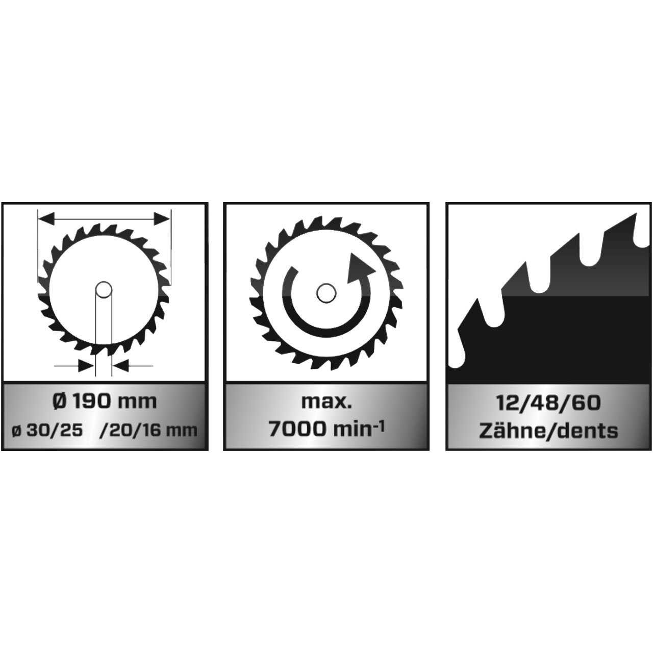 HW saw blades 3-piece 190 mm