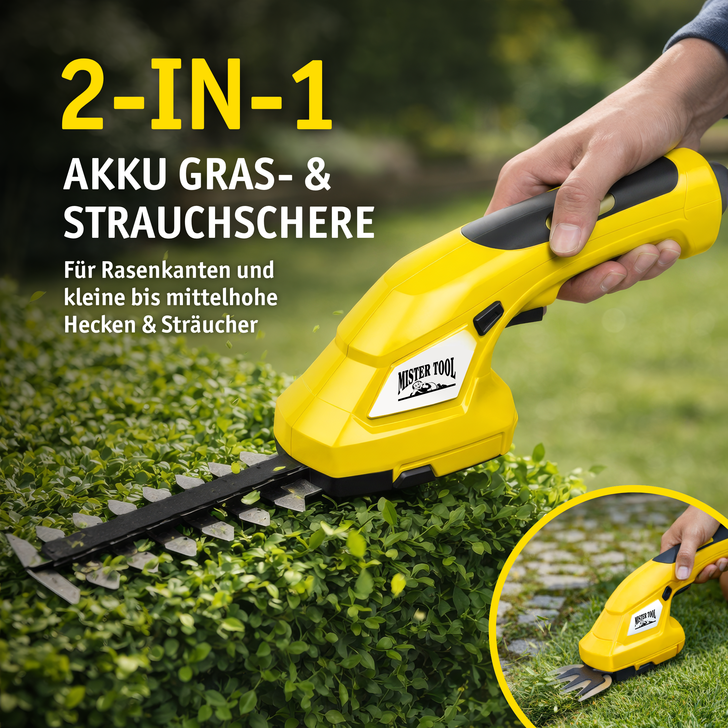 Akku Gras- & Strauchschere 2-in-1