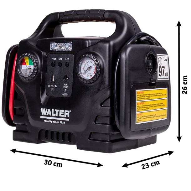 Jump starter with air compressor