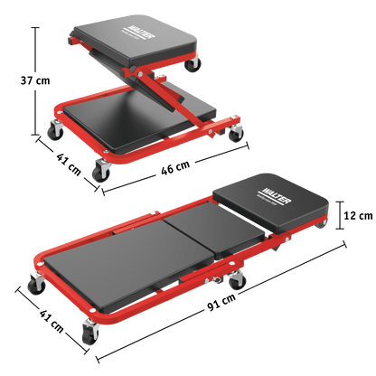 WALTER Montage-Rollbrett und Werkstatthocker 2-in-1