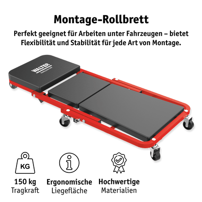 WALTER Montage-Rollbrett und Werkstatthocker 2-in-1