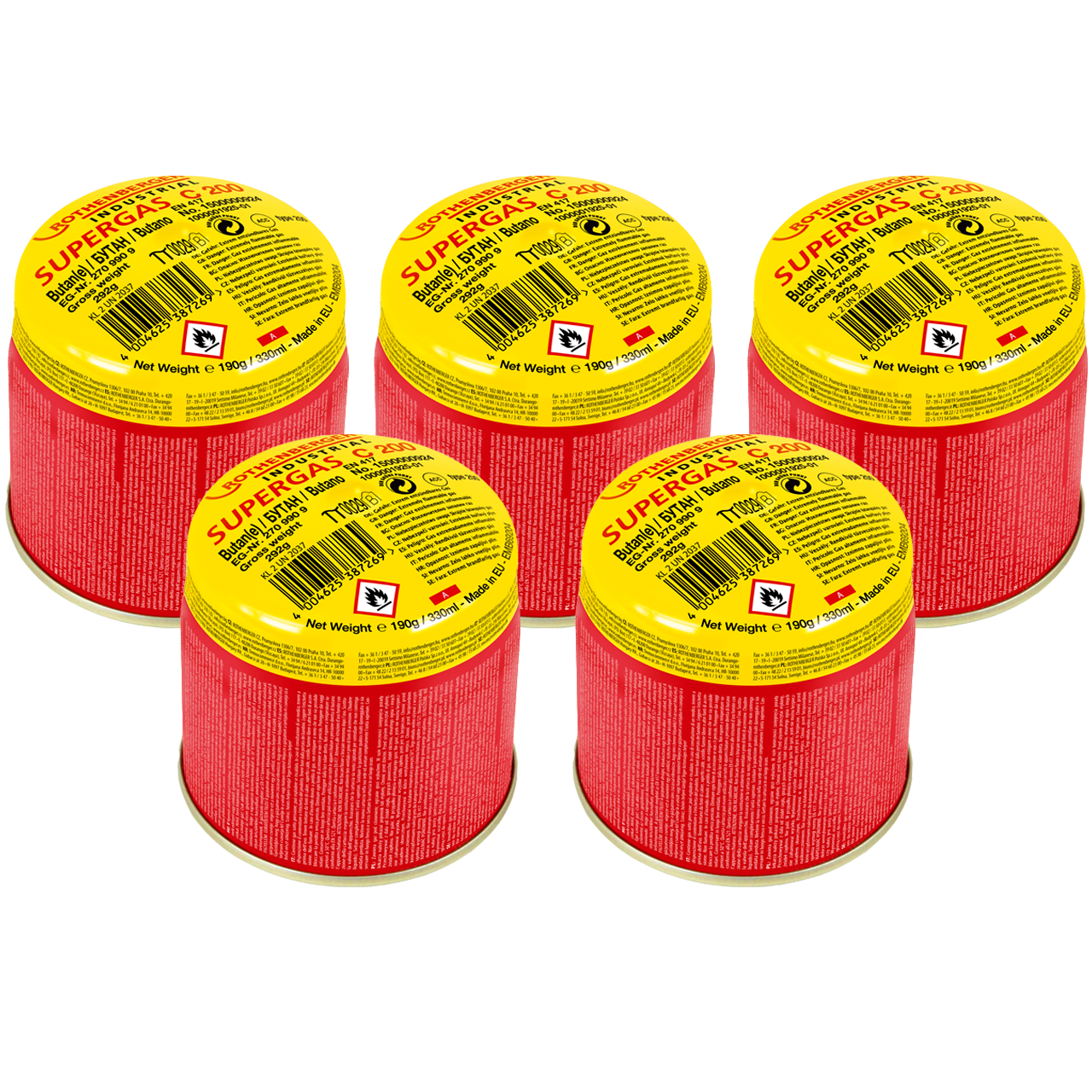 Steck-Gaskartusche-Set 5-tlg.