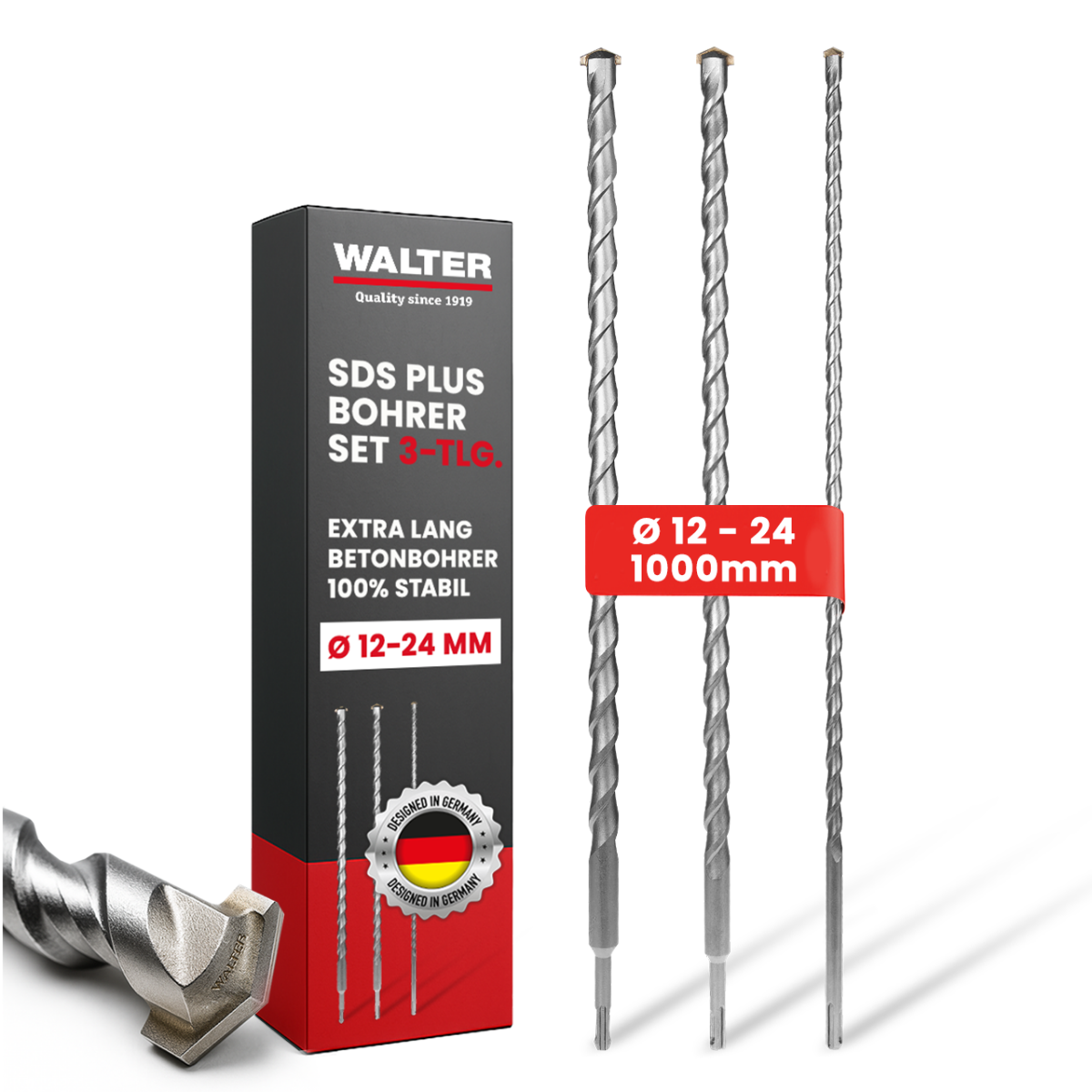 SDS+ drill bit set 3-piece 1000 mm