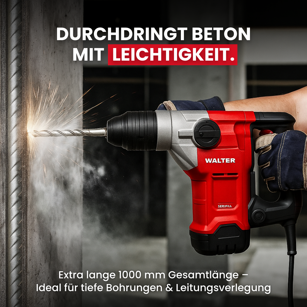 SDS+ drill bit set 3-piece 1000 mm