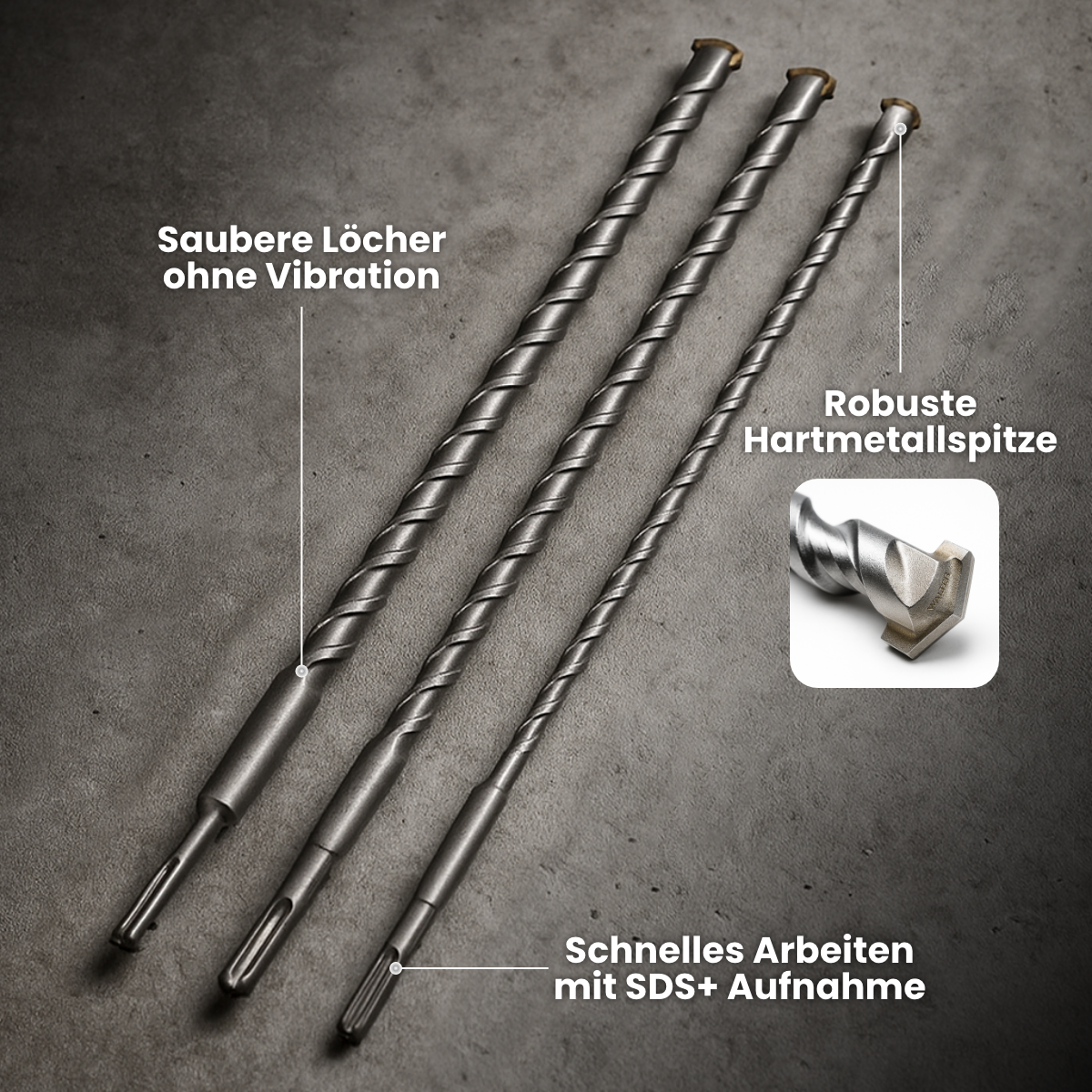 SDS+ drill bit set 3-piece 1000 mm