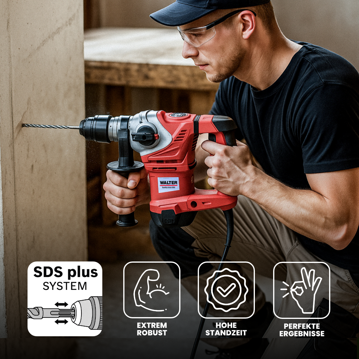 SDS+ drill bit set 3-piece 1000 mm