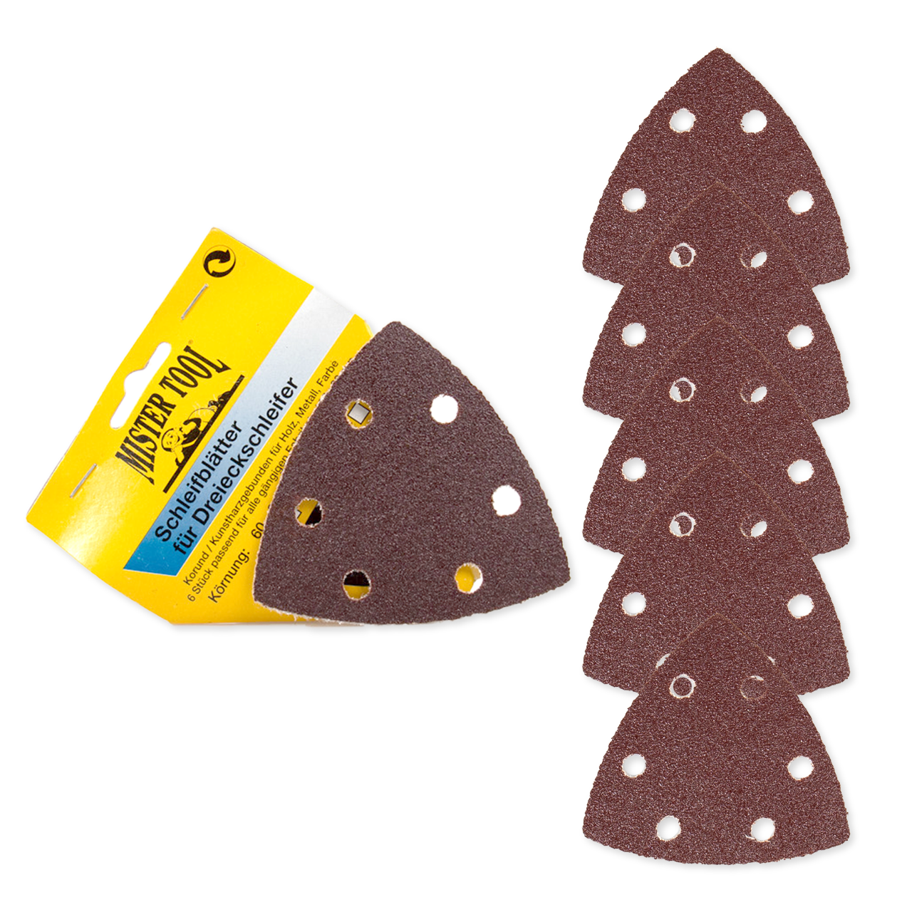 Sandpaper set for triangular sander 6 pieces