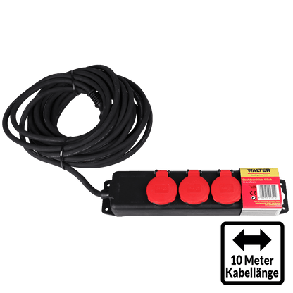 WALTER 4-fach Outdoor Steckdosenleiste 10 m
