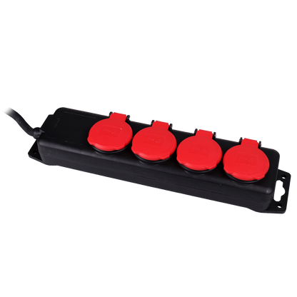 2-tlg. 4-fach Outdoorsteckdosenleiste