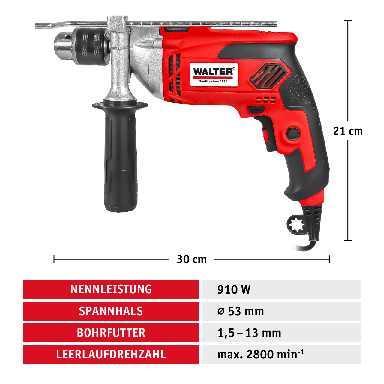 WALTER Schlagbohrmaschine 910 W