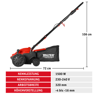 Elektro-Vertikutierer und Rasenlüfter 1500 W