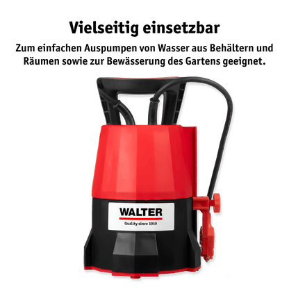 WALTER Klarwasser Tauchpumpe "extra flach" 400 W