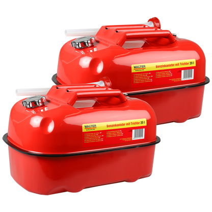 Horizontaler Benzinkanister mit Trichter Set 20 L 2-tlg.