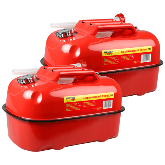 Horizontaler Benzinkanister mit Trichter Set 20 L 2-tlg.