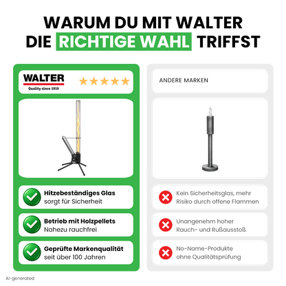 Feuerrohr mit Asche-Schublade