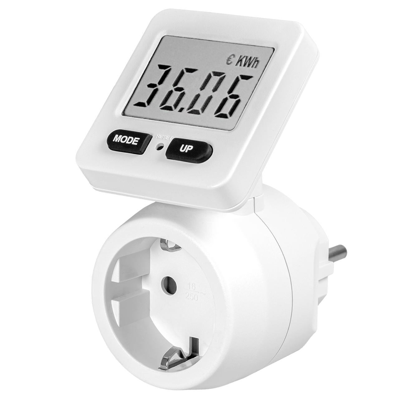 WALTER Steckdosenadapter mit Stromzähler