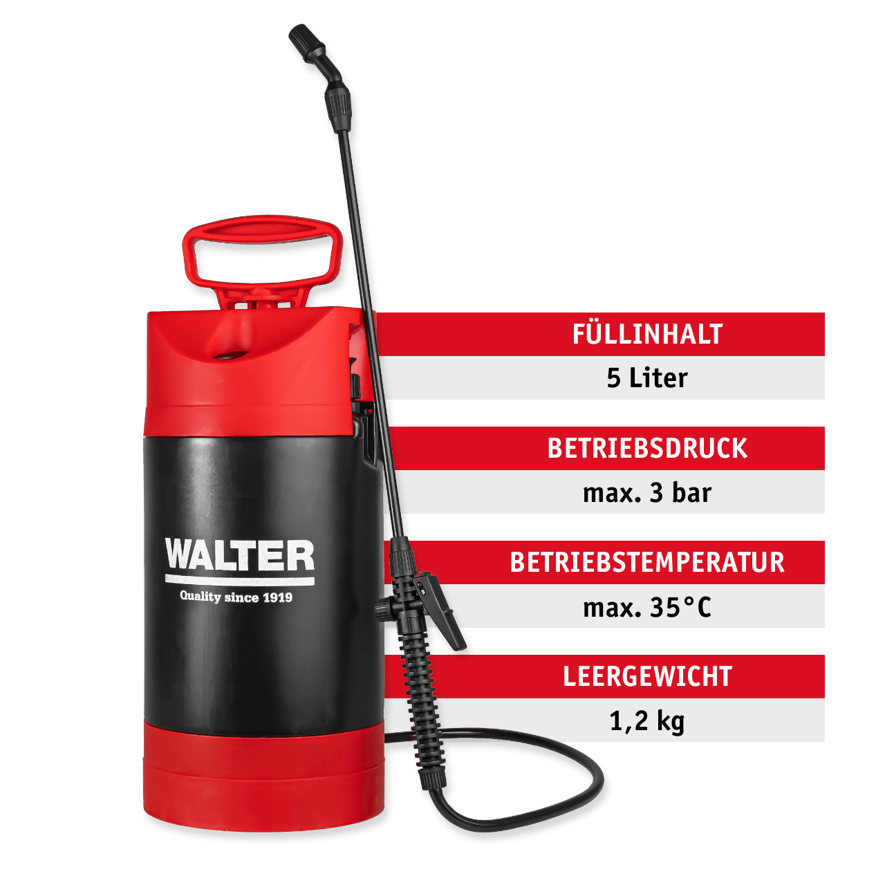 WALTER Drucksprühgerät 5 Liter