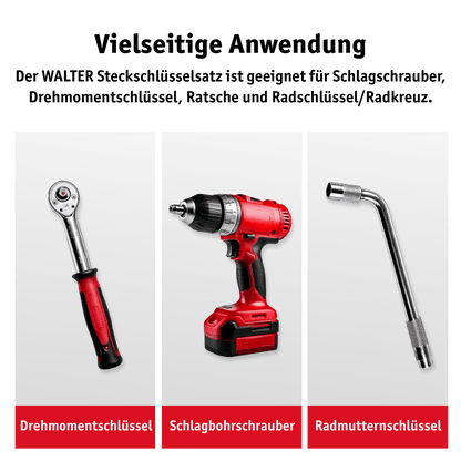 WALTER Drehmomentschlüssel-Set mit Schoneinsätze