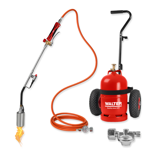 Anwärmbrenner inkl. Gasflaschen-Wagen, 5m Schlauch und Regler