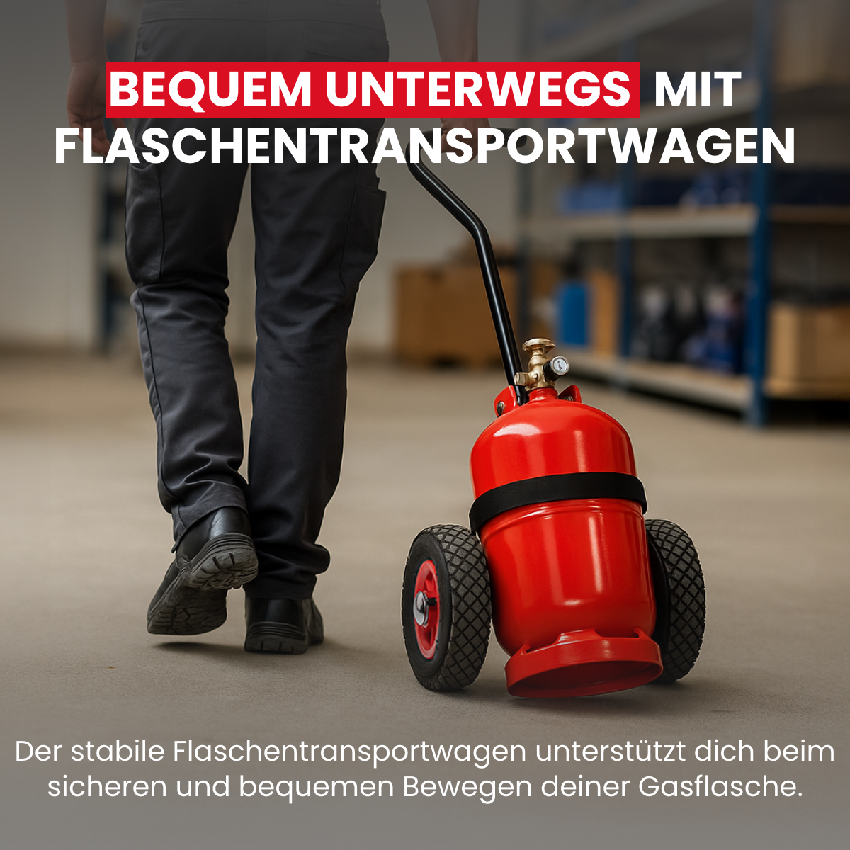 Anwärmbrenner inkl. Gasflaschen-Wagen, 5m Schlauch und Regler