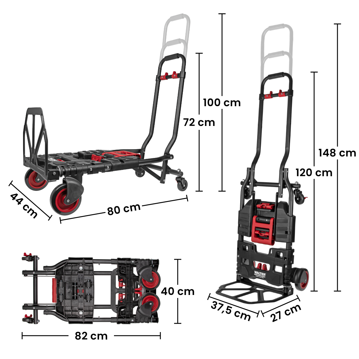 2-in-1 Transportwagen und -karre, inkl. elastischer Fixierbänder