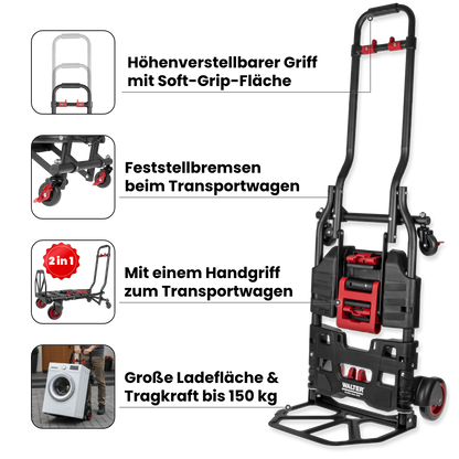 2-in-1 Transportwagen und -karre, inkl. elastischer Fixierbänder