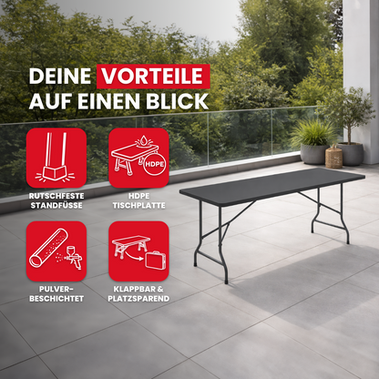 Folding table made of plastic