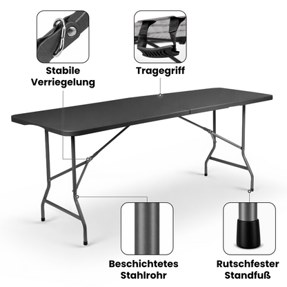 Folding table made of plastic