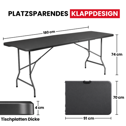 Folding table made of plastic