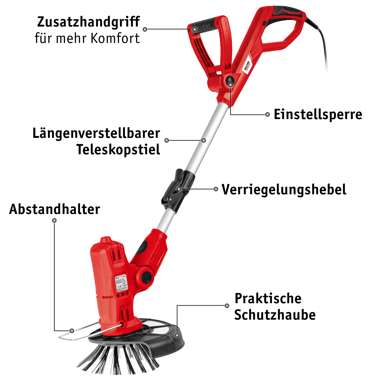 WALTER 3-in-1 Multitrimmer-Bürste 450 W