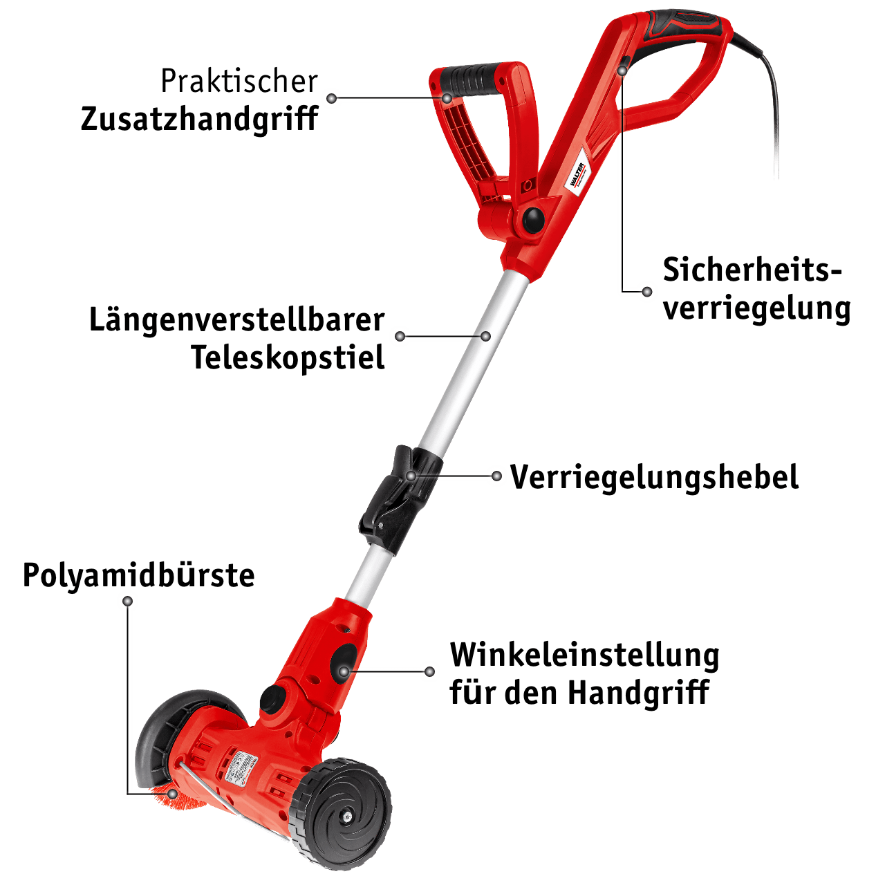 WALTER 3-in-1 Multitrimmer-Bürste 450 W