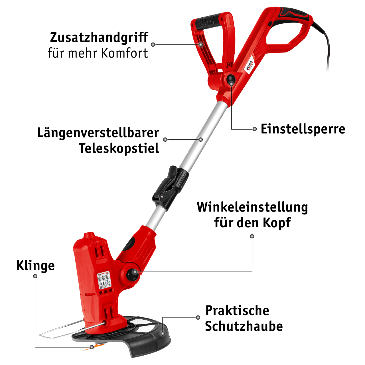 WALTER 3-in-1 Multitrimmer-Bürste 450 W