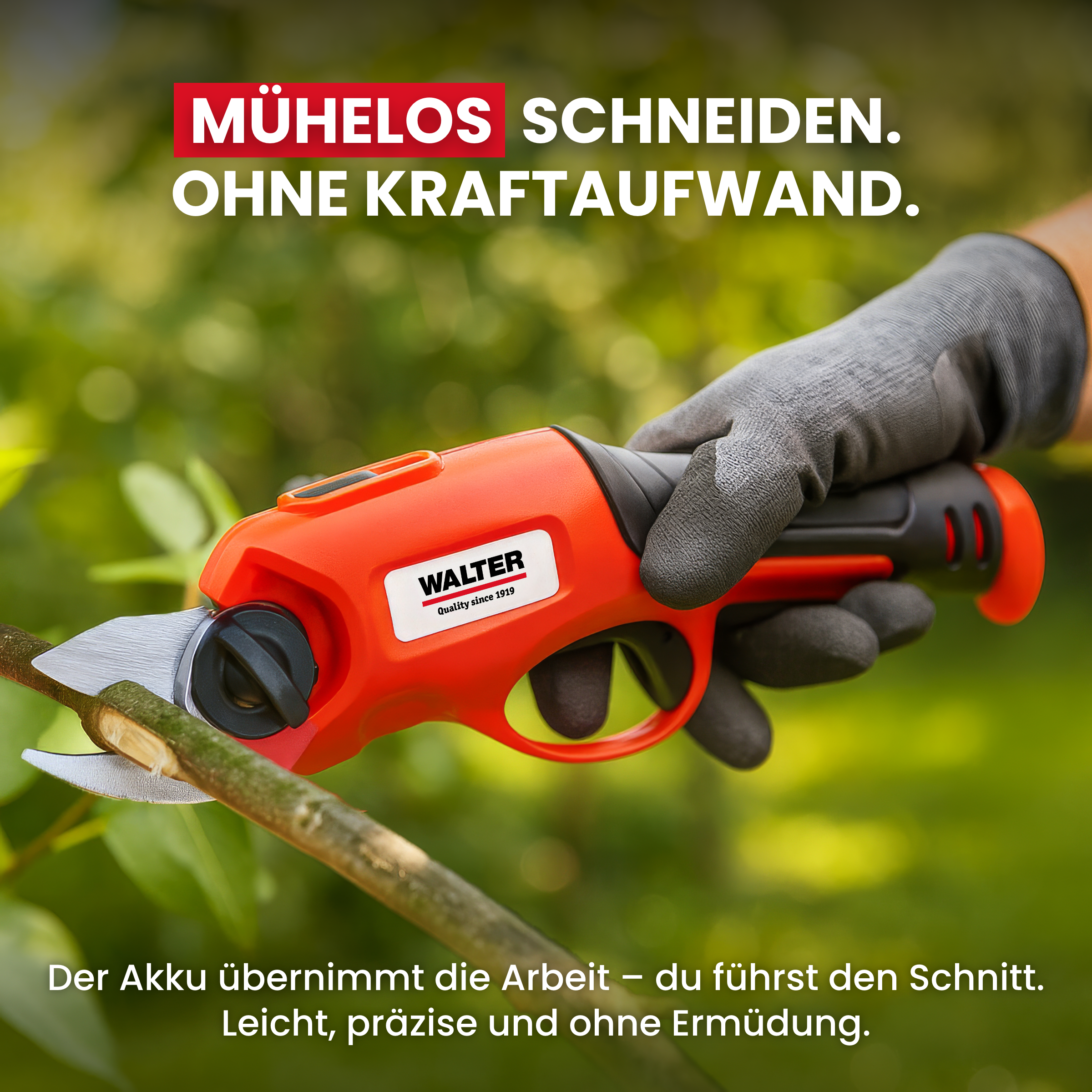 Li-Ion battery-powered pruning shears 4V