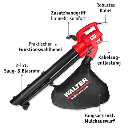 WALTER Elektro Laubsauger und -bläser 3000 W
