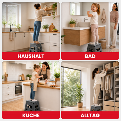 Klappbarer Tritthocker grau