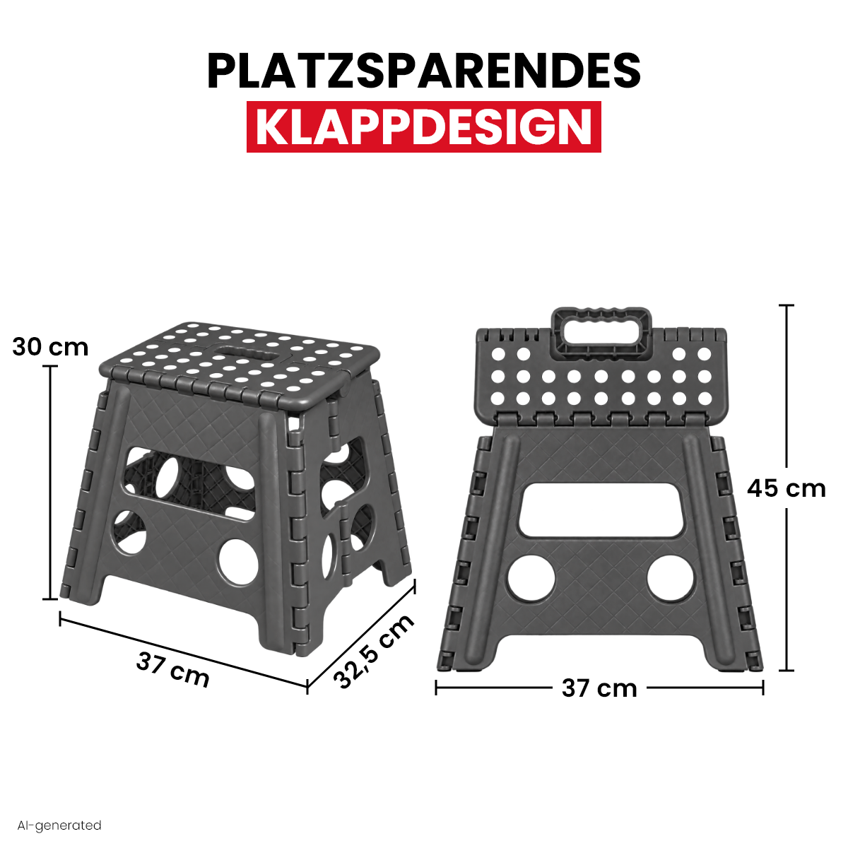Klappbarer Tritthocker grau