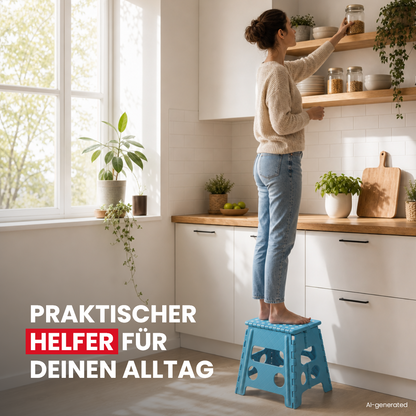 Klappbarer Tritthocker blau