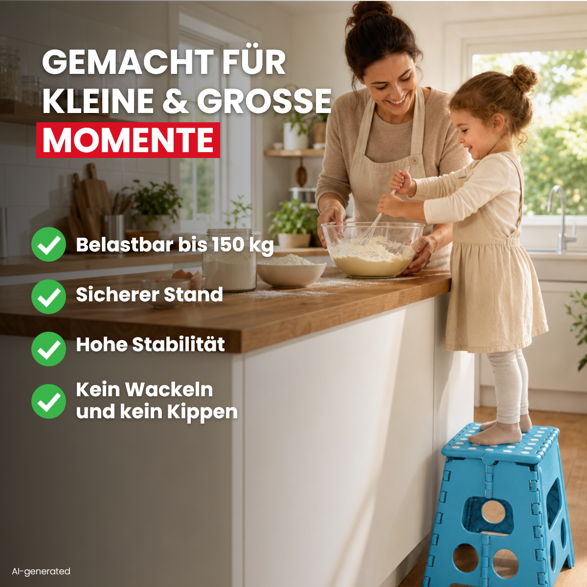 Klappbarer Tritthocker blau