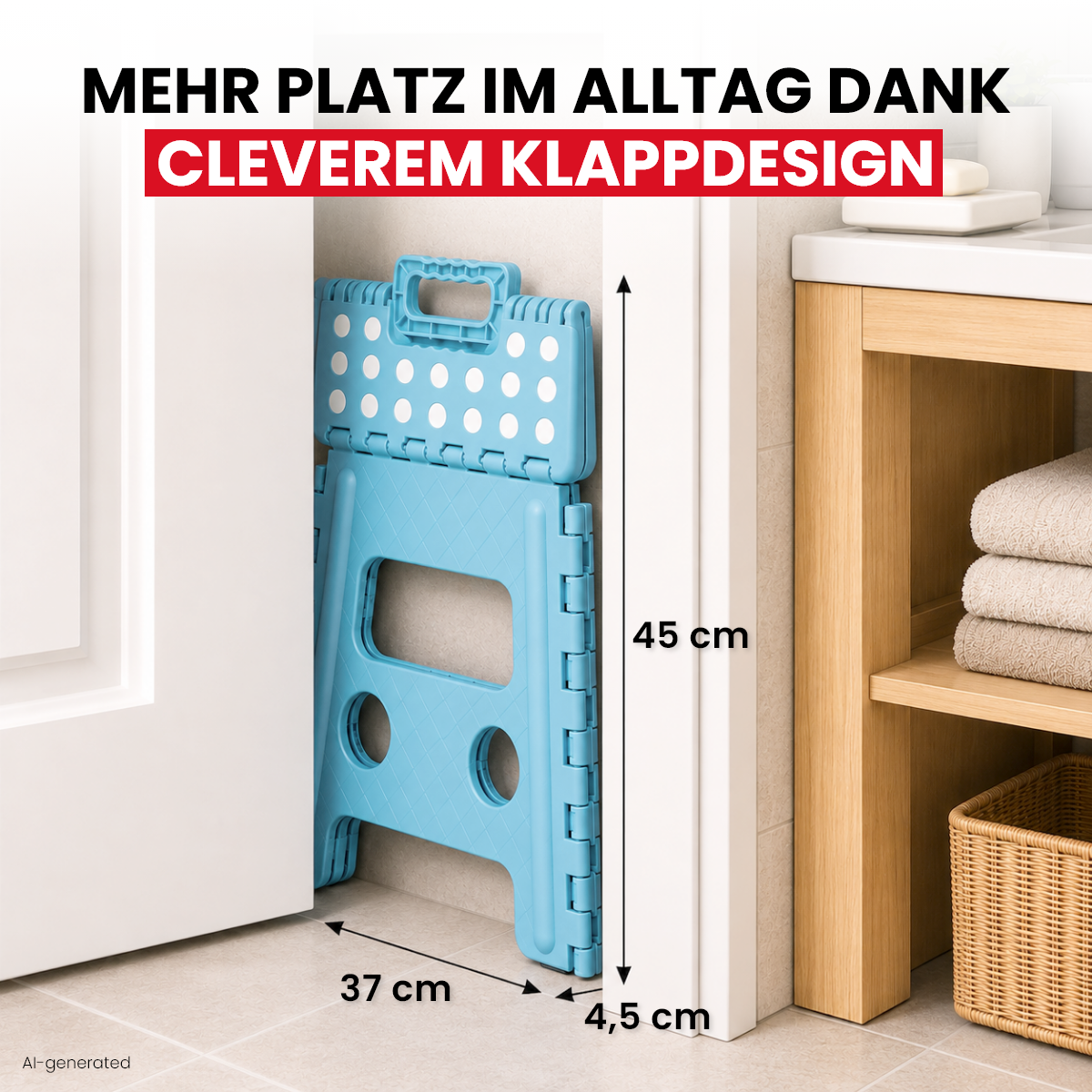 Klappbarer Tritthocker blau