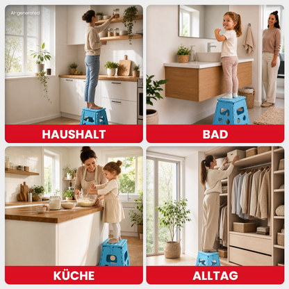 Klappbarer Tritthocker blau