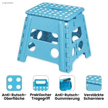 Klappbarer Tritthocker blau
