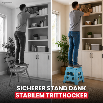 Klappbarer Tritthocker blau