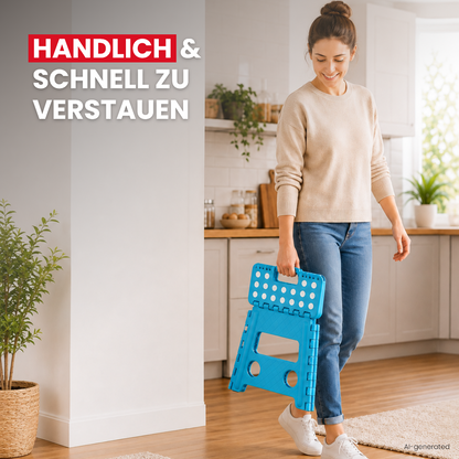 Klappbarer Tritthocker blau
