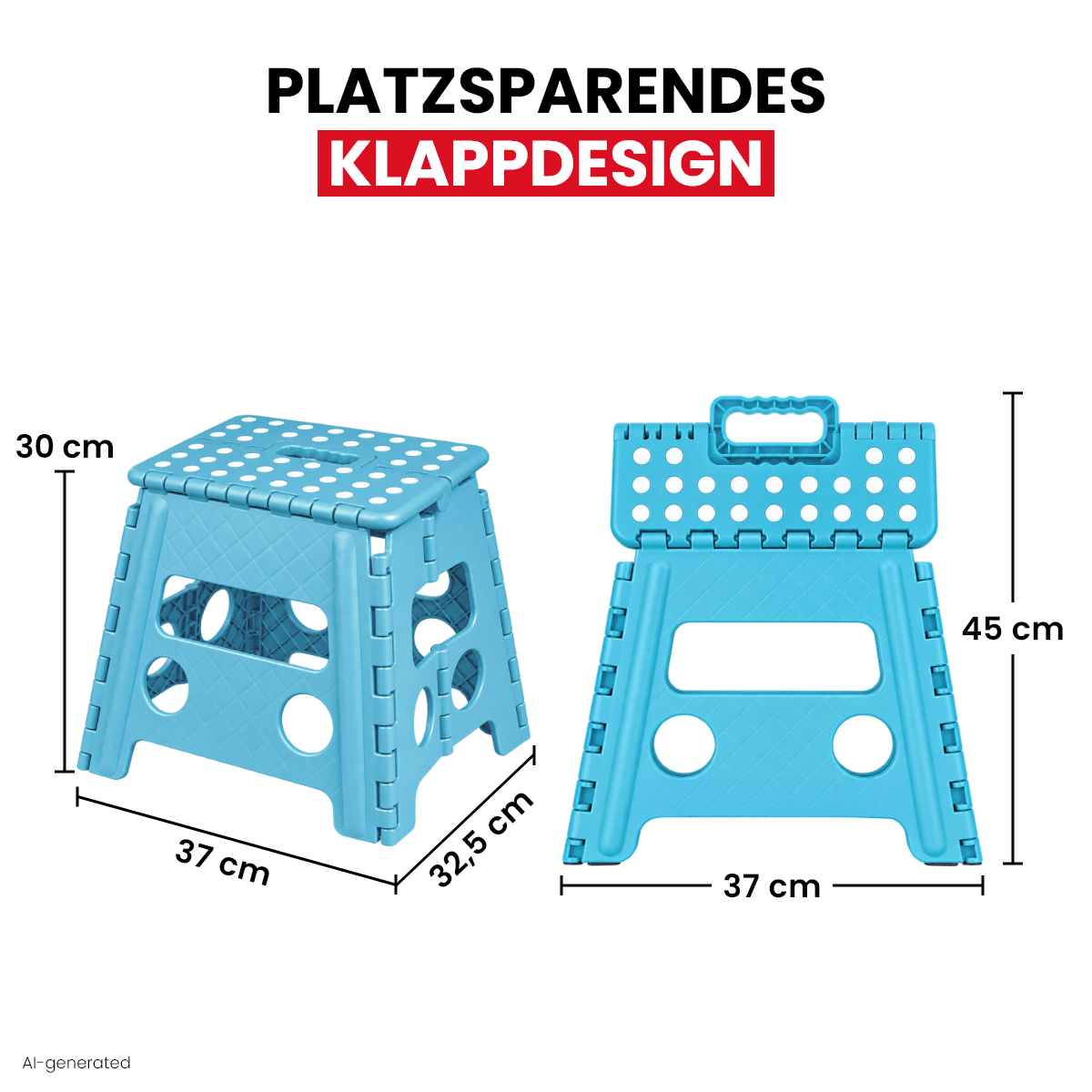 Klappbarer Tritthocker blau