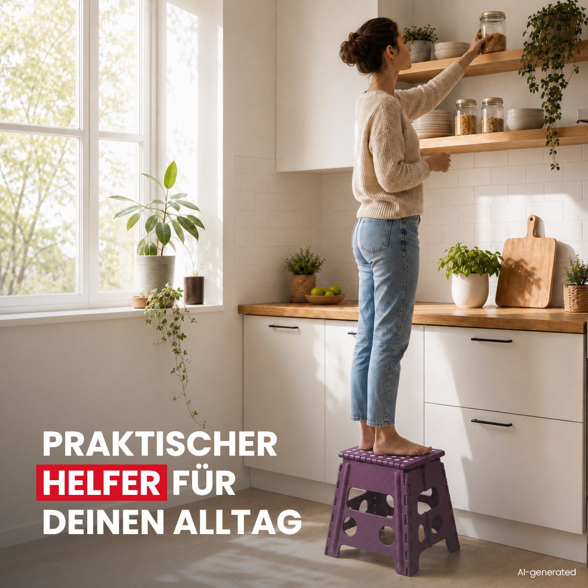 Klappbarer Tritthocker lila