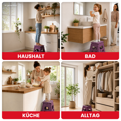 Klappbarer Tritthocker lila