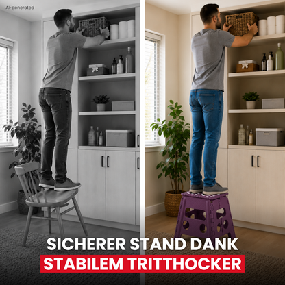Klappbarer Tritthocker lila
