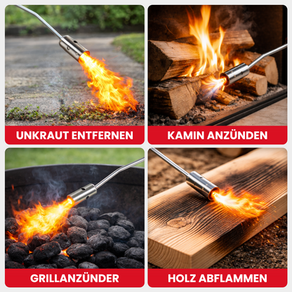 Unkrautbrenner inkl. 8x Butan Gaskartuschen